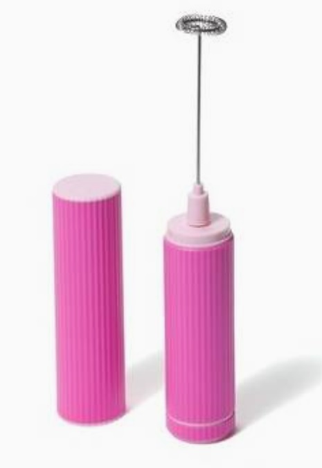 MINI BATIDOR ESPUMADOR DE LECHE ELÉCTRICO PARA CAFÉ CAPUCHINO LATTE PORTÁTIL MATCHA FUCSIA - 5
