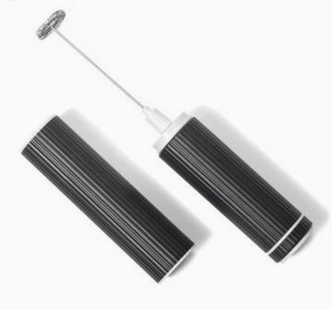 MINI BATIDOR ESPUMADOR DE LECHE ELÉCTRICO PARA CAFÉ CAPUCHINO LATTE PORTÁTIL MATCHA NEGRO - 3