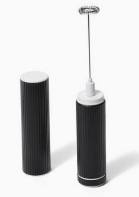 MINI BATIDOR ESPUMADOR DE LECHE ELÉCTRICO PARA CAFÉ CAPUCHINO LATTE PORTÁTIL MATCHA NEGRO - 5