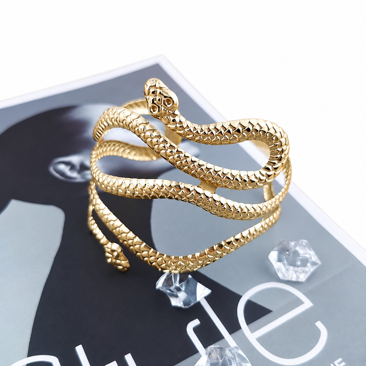 BRAZALETE PULSERA SERPIENTE DORADA MUJER PARA BRAZO SUPERIOR - 2