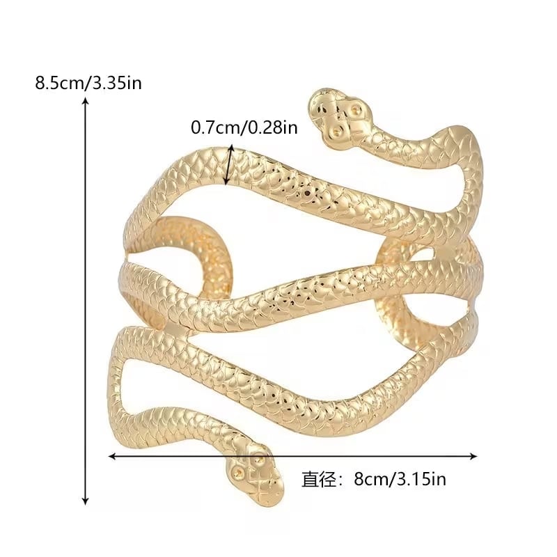 BRAZALETE PULSERA SERPIENTE DORADA MUJER PARA BRAZO SUPERIOR - 3
