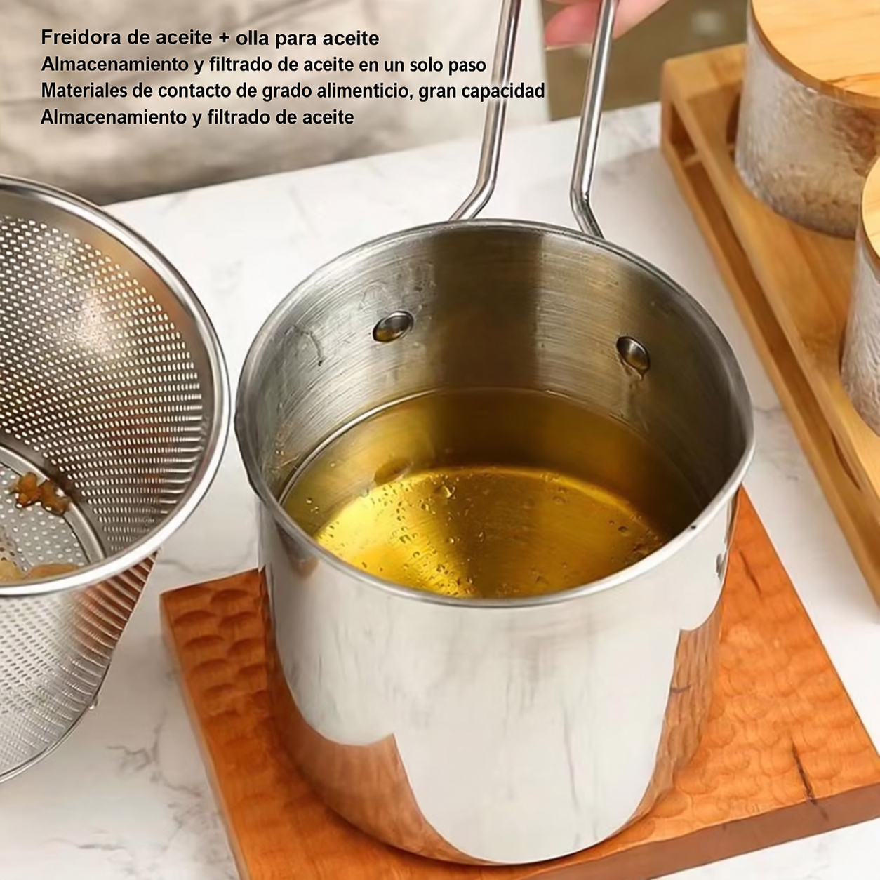 OLLA FREIDORA 2 EN 1 ACERO INOXIDABLE CON CANASTILLA Y TAPA - 9