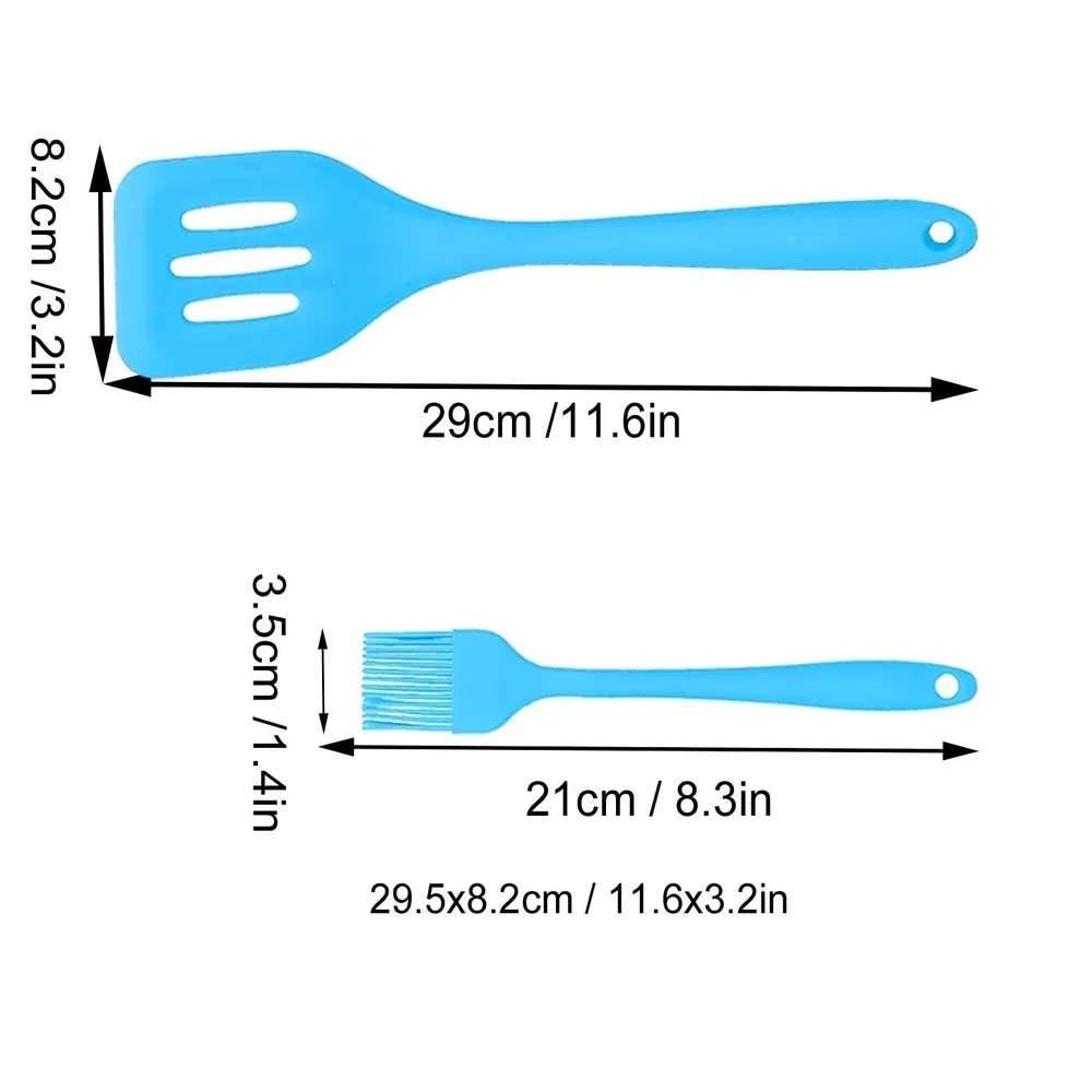 SET UTENSILIOS DE COCINA Y REPOSTERÍA SILICONA ESPÁTULAS BATIDOR Y BROCHA 5 PIEZAS - 4