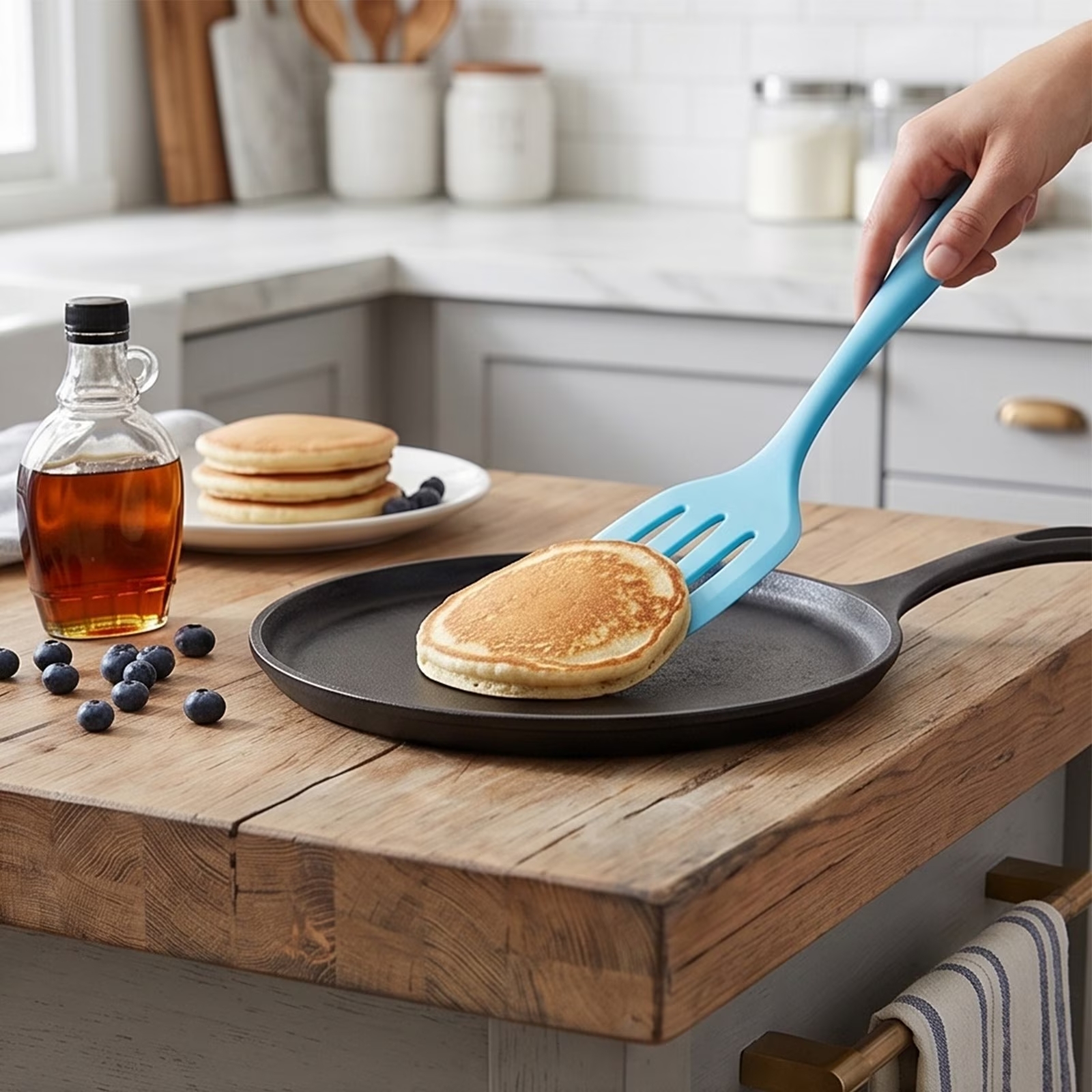 SET UTENSILIOS DE COCINA Y REPOSTERÍA SILICONA ESPÁTULAS BATIDOR Y BROCHA 5 PIEZAS - 7