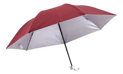 SOMBRILLA PARAGUAS DE MANO PLEGABLE CON PROTECCIÓN SOLAR UV PARA LLUVIA Y SOL GUINDA - 8