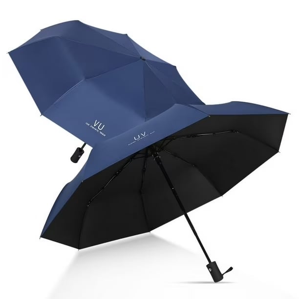 SOMBRILLA PARAGUAS PLEGABLE CON PROTECCIÓN SOLAR UV PARA LLUVIA Y SOL AZUL - 4