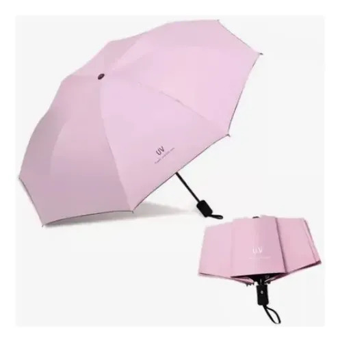 SOMBRILLA PARAGUAS PLEGABLE CON PROTECCIÓN SOLAR UV  PARA LLUVIA Y SOL ROSADO - 6