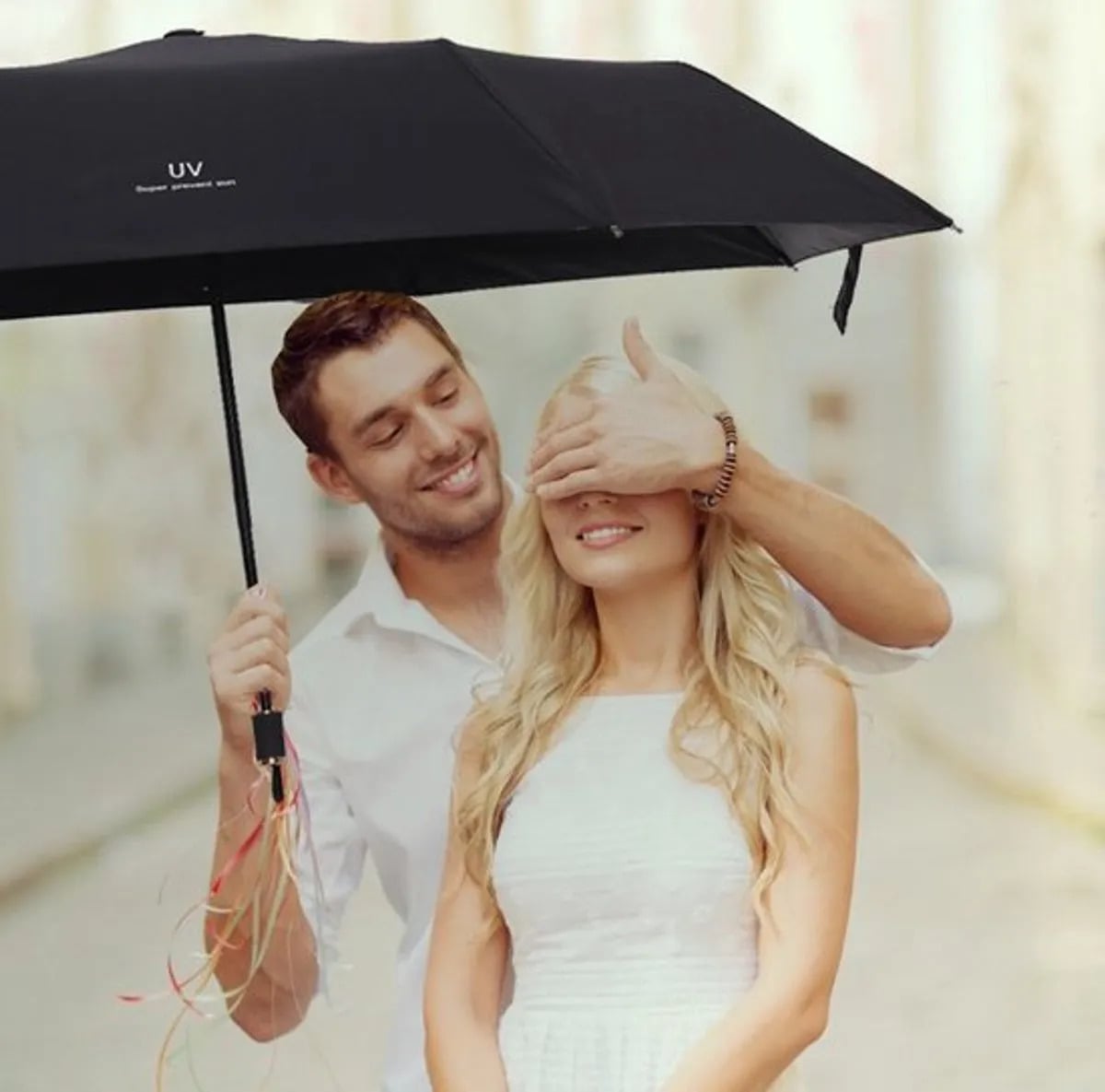 SOMBRILLA PARAGUAS PLEGABLE CON PROTECCIÓN SOLAR UV PARA LLUVIA Y SOL NEGRO - 7