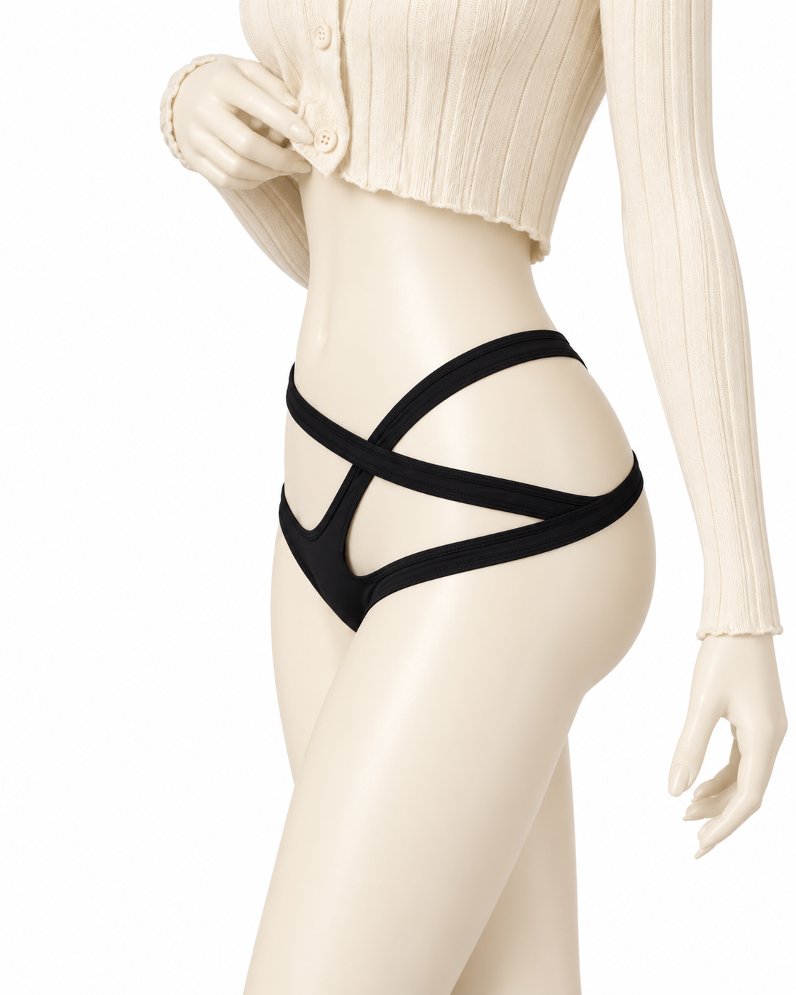 TRUSA TANGA MUJER CON TIRAS CRUZADAS LENCERÍA FEMENINA TALLA S - 3