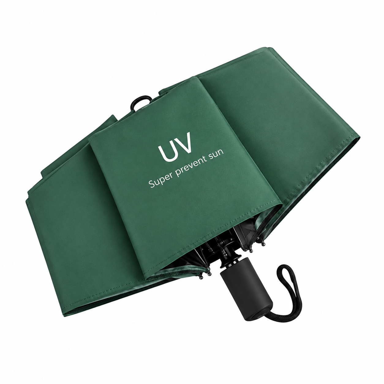 SOMBRILLA PARAGUAS DE MANO PLEGABLE CON PROTECCIÓN SOLAR UV PARA LLUVIA Y SOL VERDE / VERDE OLIVA - 2