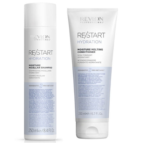 SET TRATAMIENTO REVLON PROFESSIONAL RESTART HYDRATION 1 SHAMPOO + ACONDICIONADOR CABELLO SECO - 1