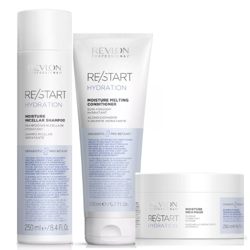 SET TRATAMIENTO REVLON PROFESSIONAL RESTART HYDRATION 2 SH+CO+MA CABELLO SECO - 1