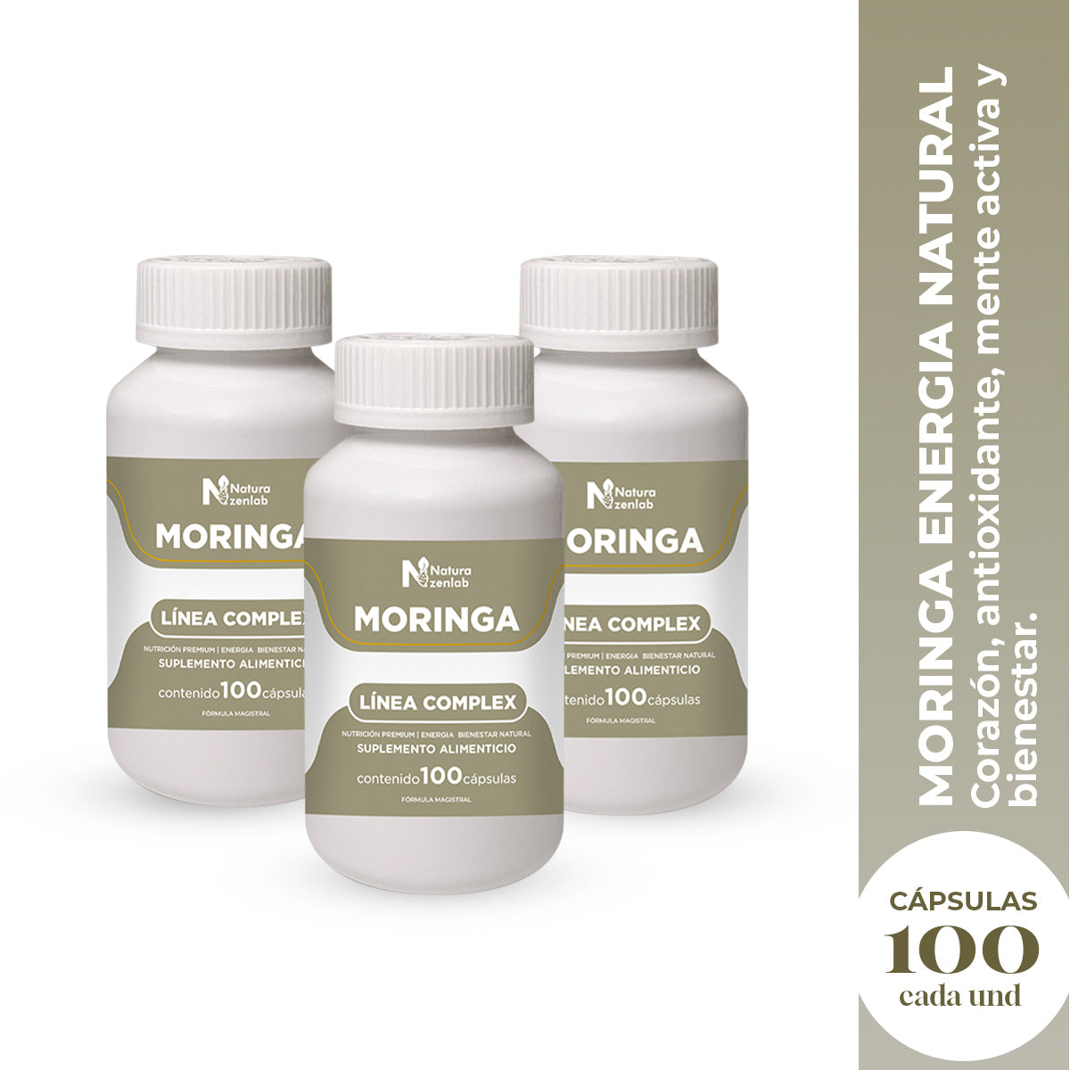 MORINGA ENERGIA NATURAL 100 CAPSULAS DERMO SUMAK 3 UND - 2