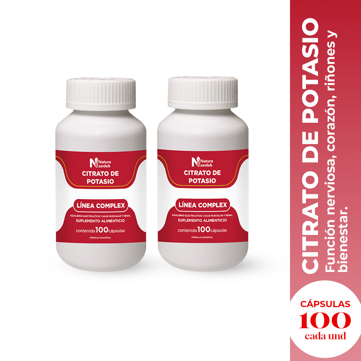 CITRATO DE POTASIO SALUD MUSCULAR 100 CAPS DERMO SUMAK 2 UND - 2