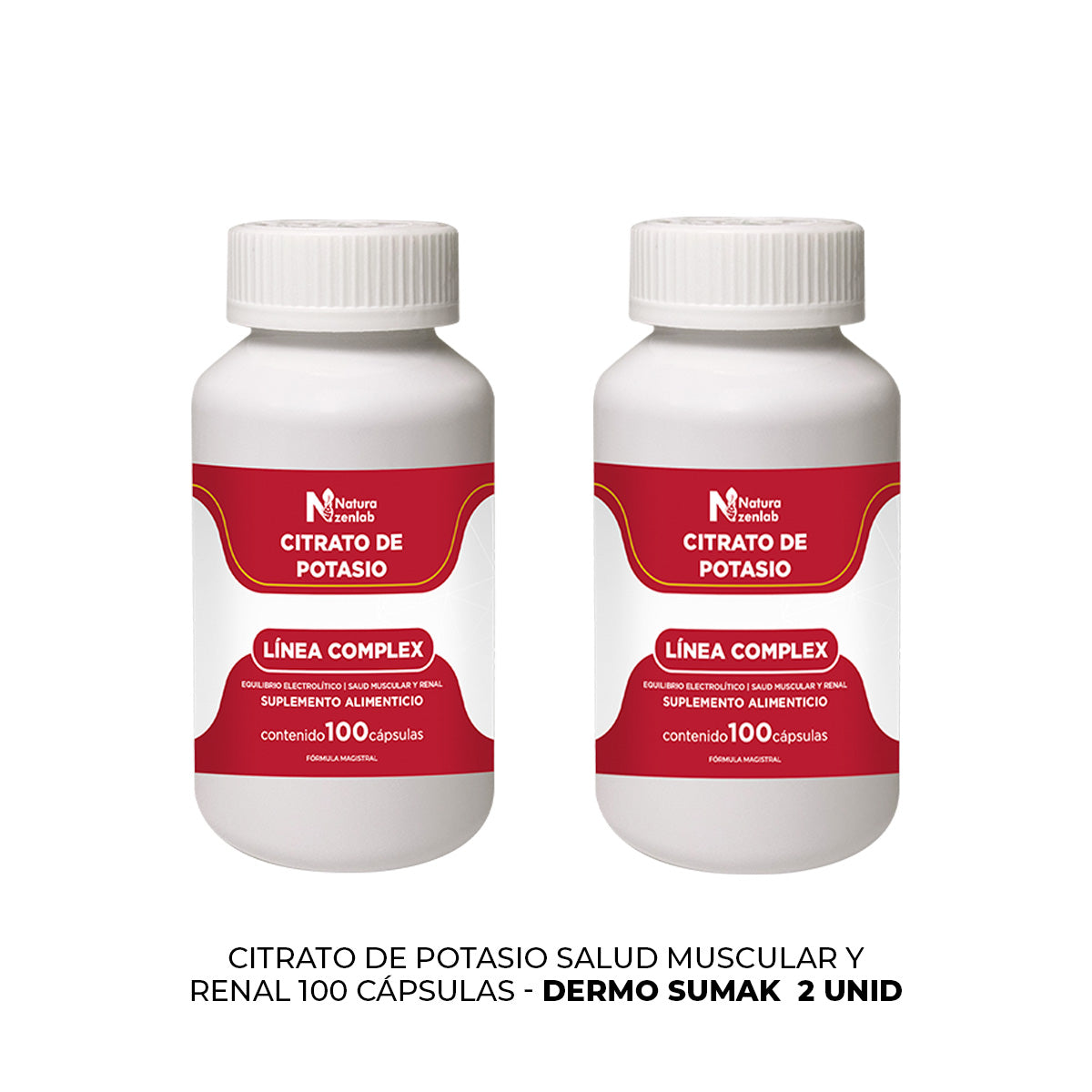 CITRATO DE POTASIO SALUD MUSCULAR 100 CAPS DERMO SUMAK 2 UND - 3