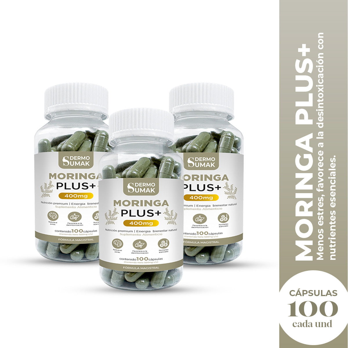 MORINGA PLUS+ 400MG DERMO SUMAK 3 UND - 2