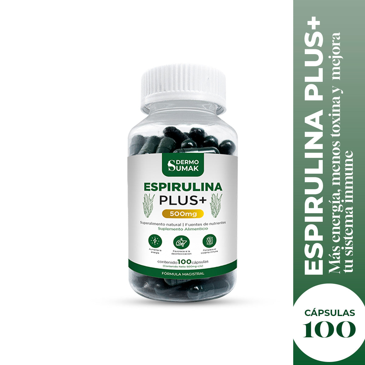 ESPIRULINA PLUS+ 500MG DERMO SUMAK - 2