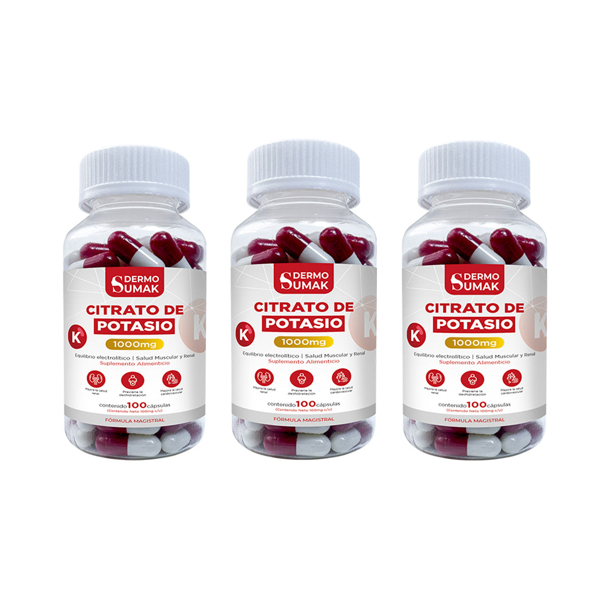 CITRATO DE POTASIO 100 CAPSULAS DERMO SUMAK 3 UND - 1