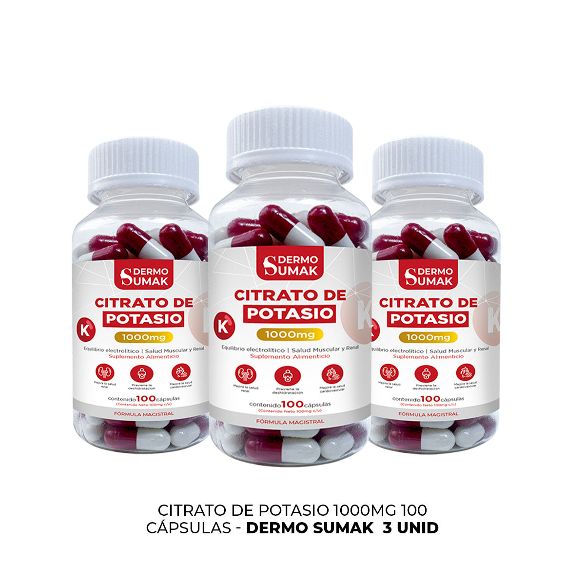 CITRATO DE POTASIO 100 CAPSULAS DERMO SUMAK 3 UND - 3