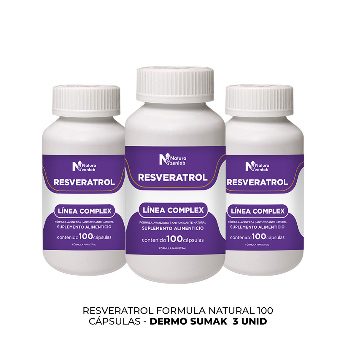 RESVERATROL FORMULA NATURAL 100 CAPSULAS DERMO SUMAK 3 UND - 3