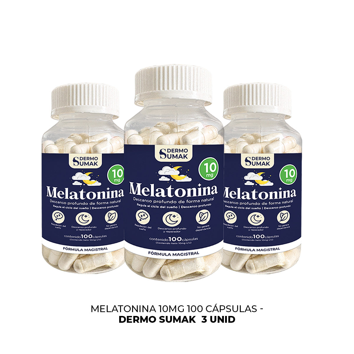 MELATONINA 10MG 100 CAPSULAS DERMO SUMAK 3 UND - 3