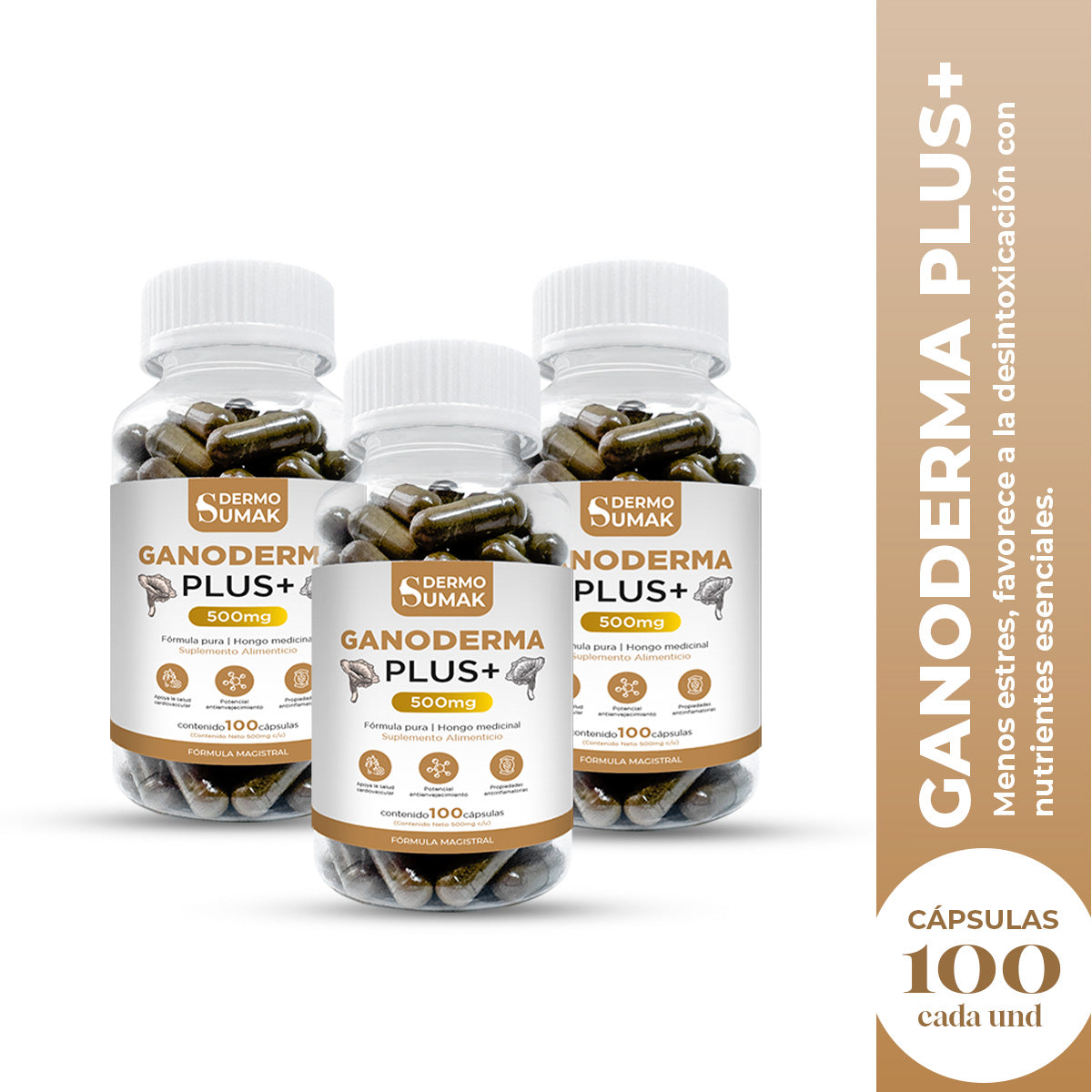 GANODERMA PLUS+ 500MG DERMO SUMAK 3 UND - 2