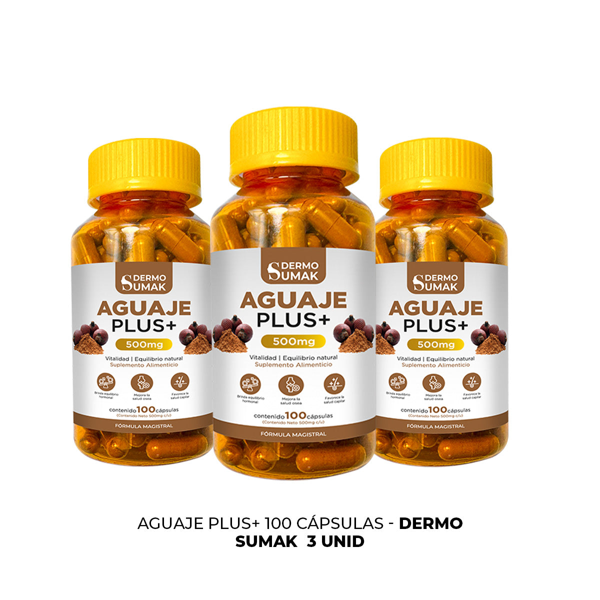 AGUAJE PLUS+ 100 CAPSULAS DERMO SUMAK 3 UND - 3