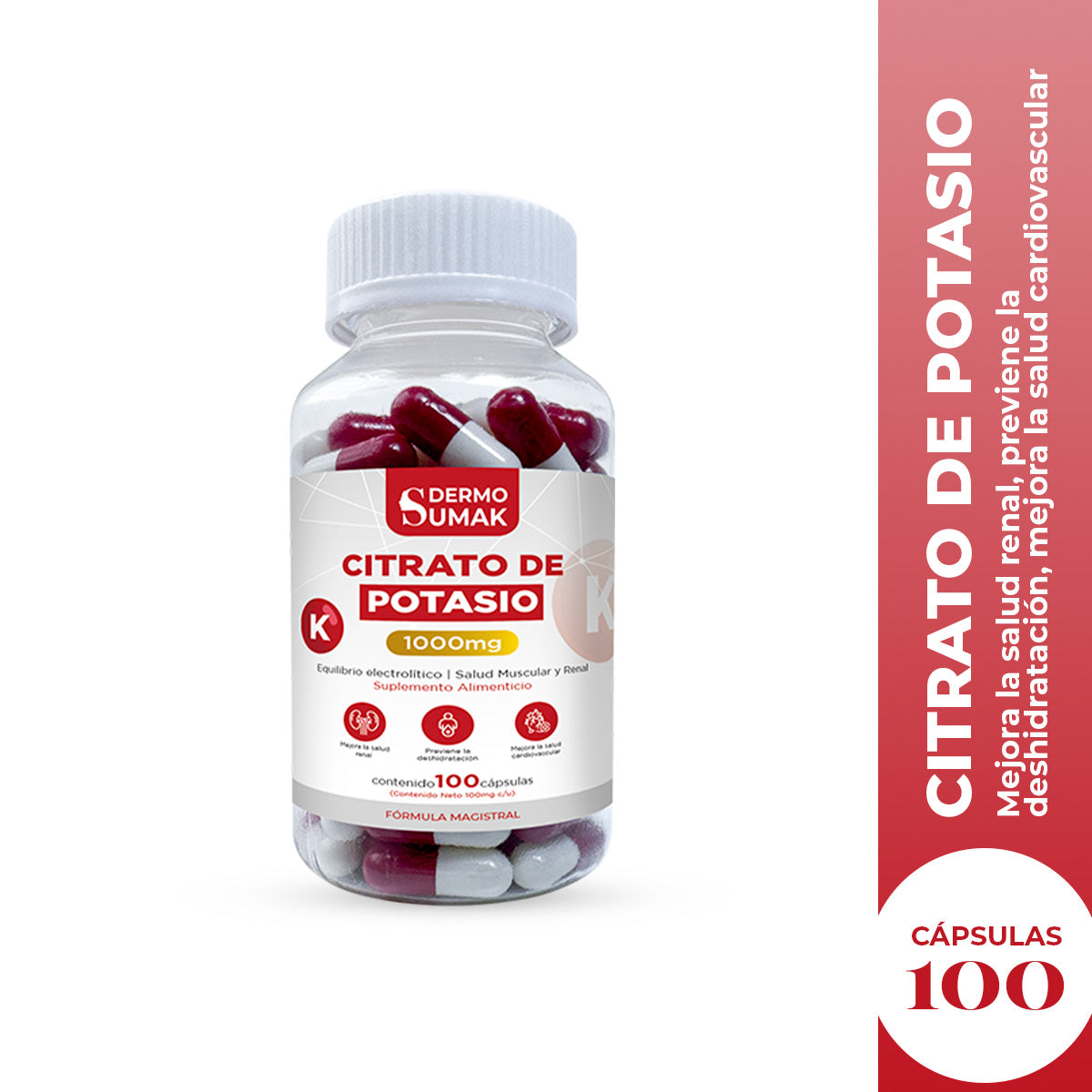 CITRATO DE POTASIO 100 CAPSULAS DERMO SUMAK - 2