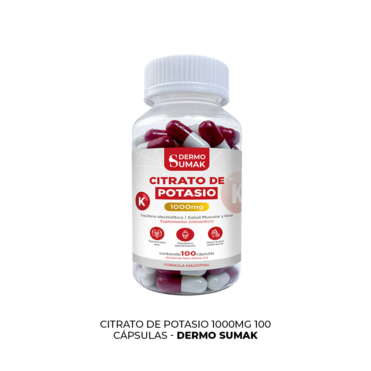 CITRATO DE POTASIO 100 CAPSULAS DERMO SUMAK - 3