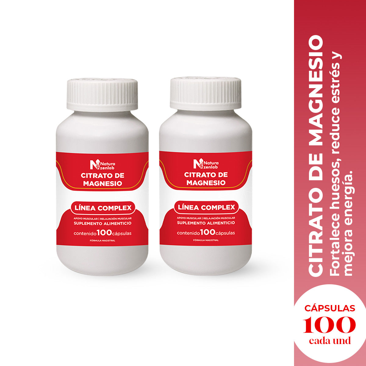 CITRATO DE MAGNESIO ENERGIA NATURAL 100 CAPS DERMO SUMAK 2 UND - 2