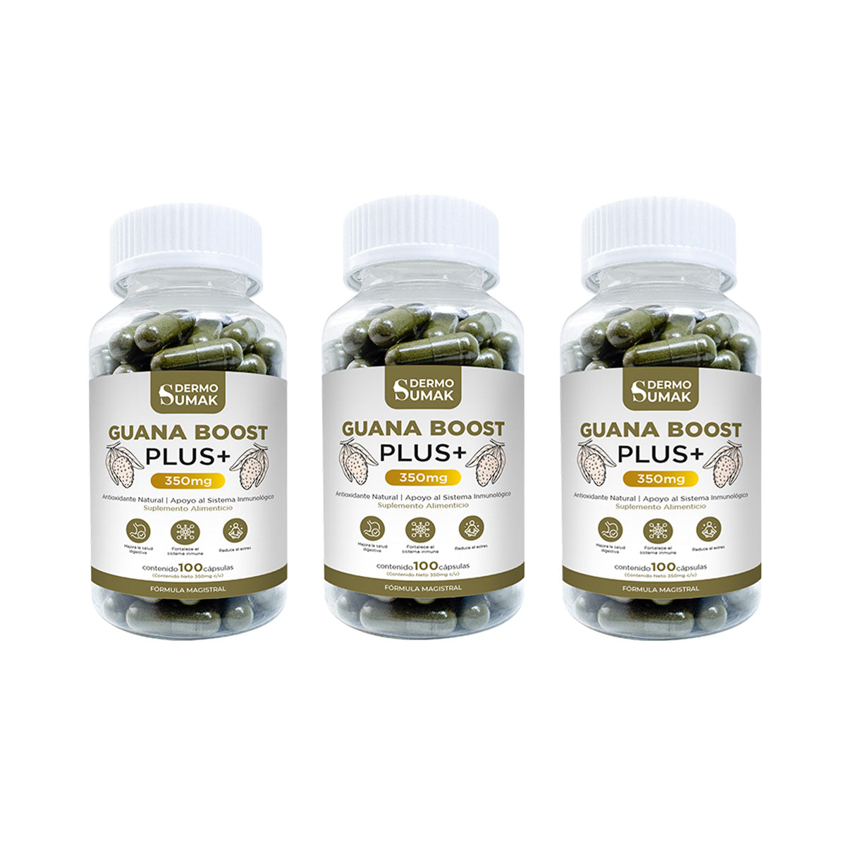 GUANA BOOST PLUS+ 100 CAPSULAS DERMO SUMAK 3 UND - 1