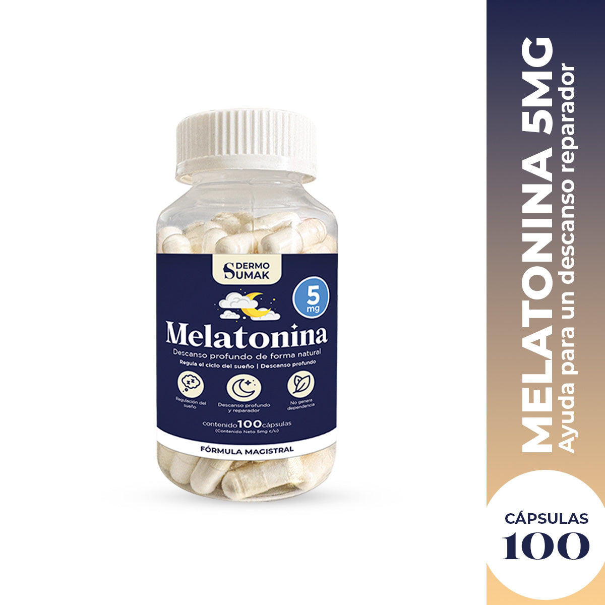 MELATONINA 5MG 100 CAPSULAS DERMO SUMAK - 2