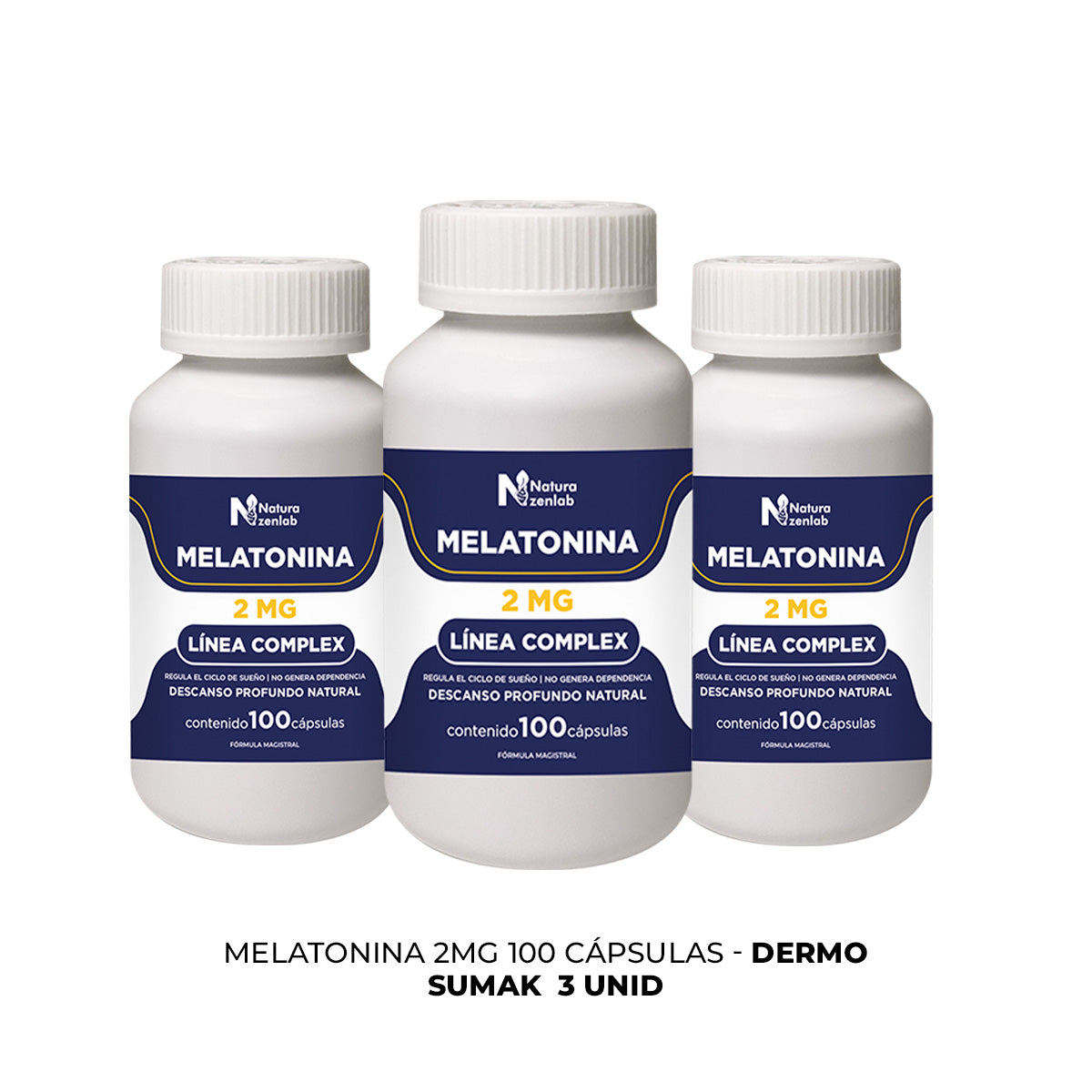 MELATONINA 2MG 100 CAPSULAS DERMO SUMAK 3 UND - 3