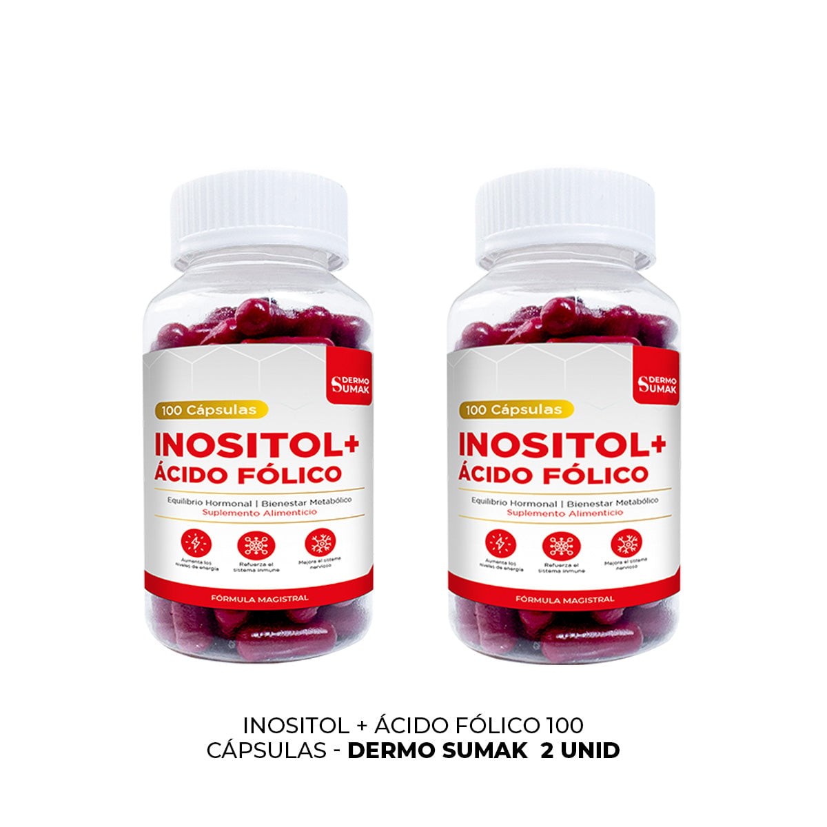 INOSITOL + ACIDO FOLICO 100 CAPSULAS DERMO SUMAK 2 UND - 3