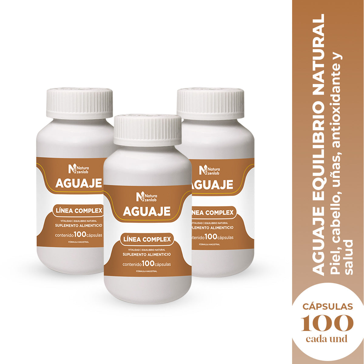 AGUAJE EQUILIBRIO NATURAL 100 CAPSULAS DERMO SUMAK 3 UND - 2