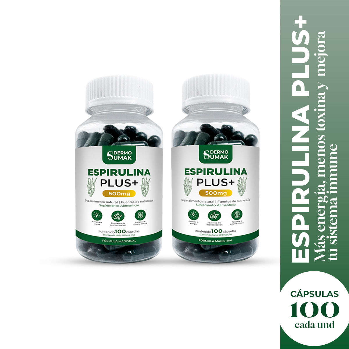 ESPIRULINA PLUS+ 500MG DERMO SUMAK 2 UND - 2