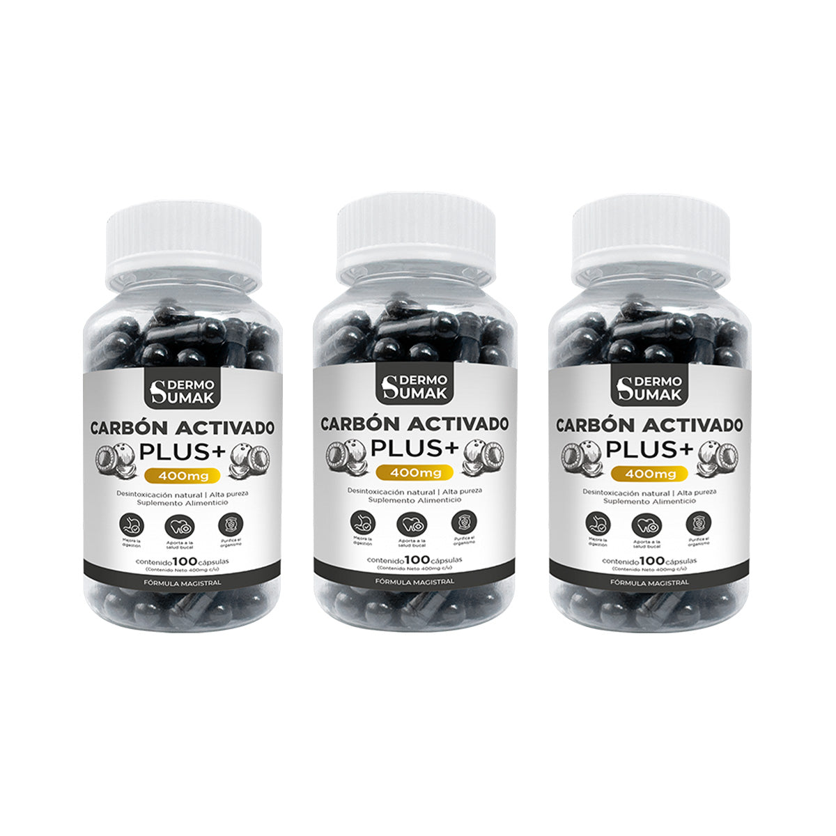 CARBON AC PLUS+ 400MG DERMO SUMAK 3 UND - 1