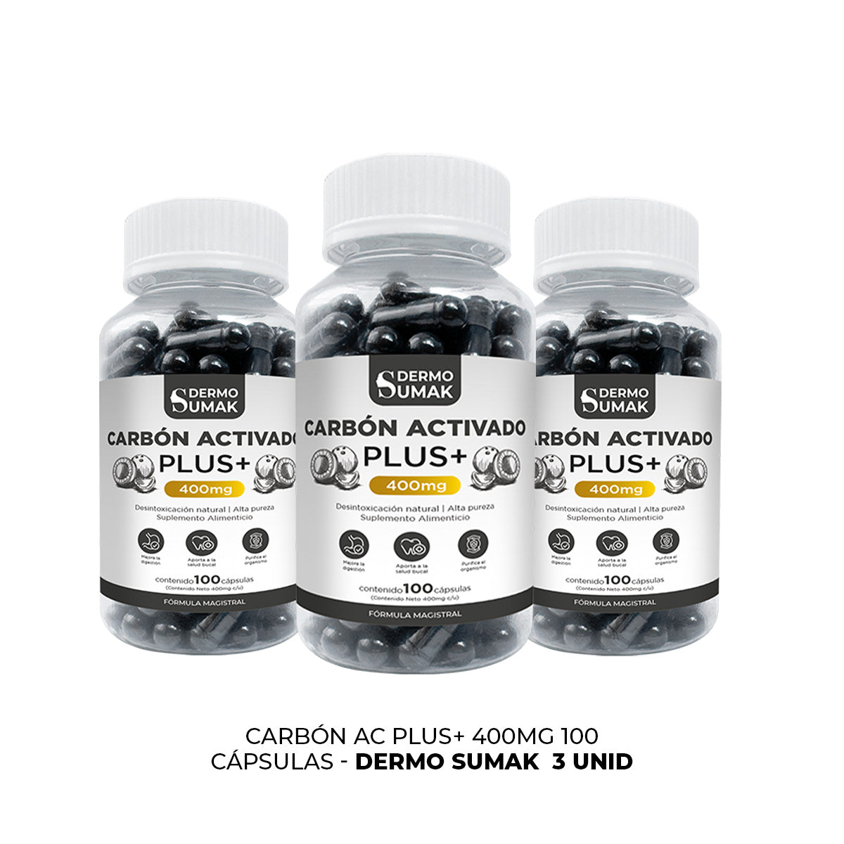 CARBON AC PLUS+ 400MG DERMO SUMAK 3 UND - 3