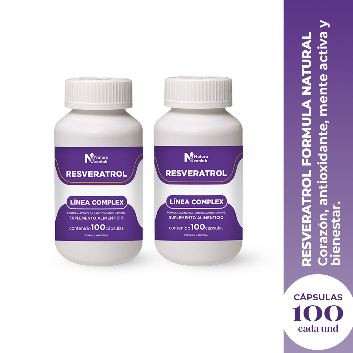 RESVERATROL FORMULA NATURAL 100 CAPSULAS DERMO SUMAK 2 UND - 2