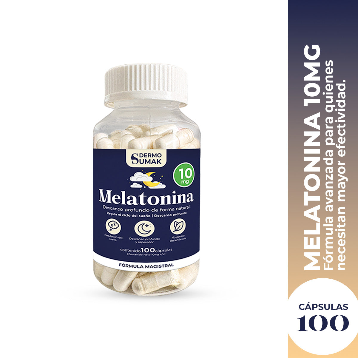 MELATONINA 10MG 100 CAPSULAS DERMO SUMAK - 2
