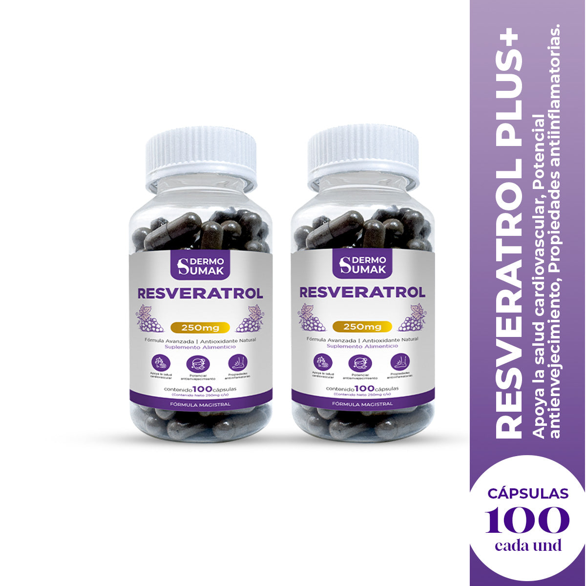 RESVERATROL PLUS+ 250MG DERMO SUMAK 2 UND - 2