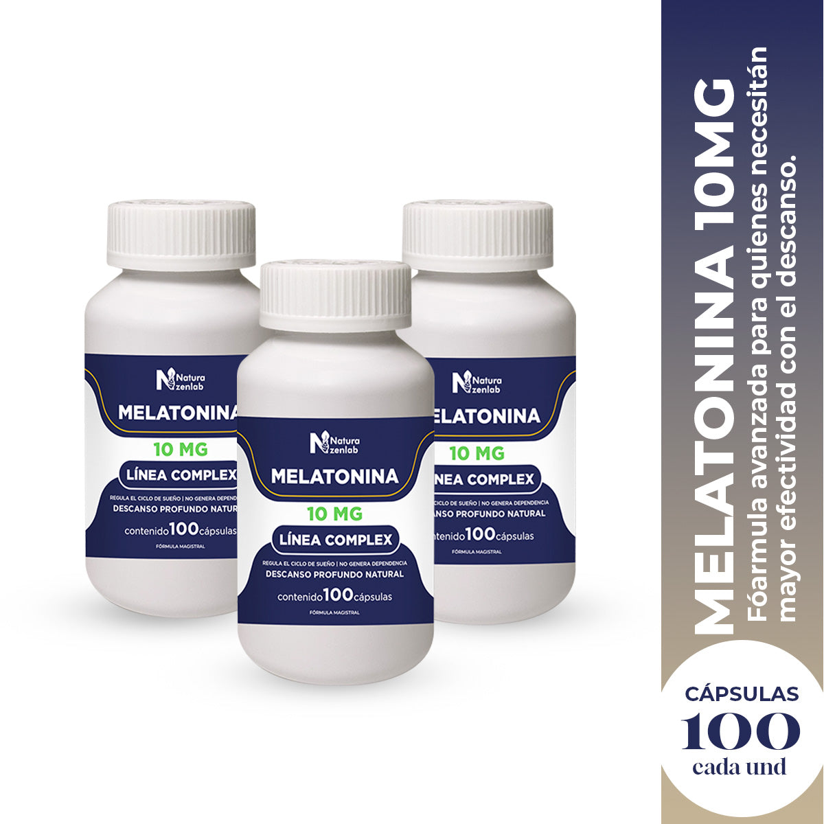 MELATONINA 10MG 100 CAPSULAS DERMO SUMAK 3 UND - 2