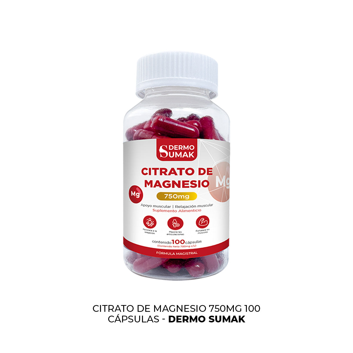 CITRATO DE MAGNESIO 100 CAPSULAS DERMO SUMAK - 3