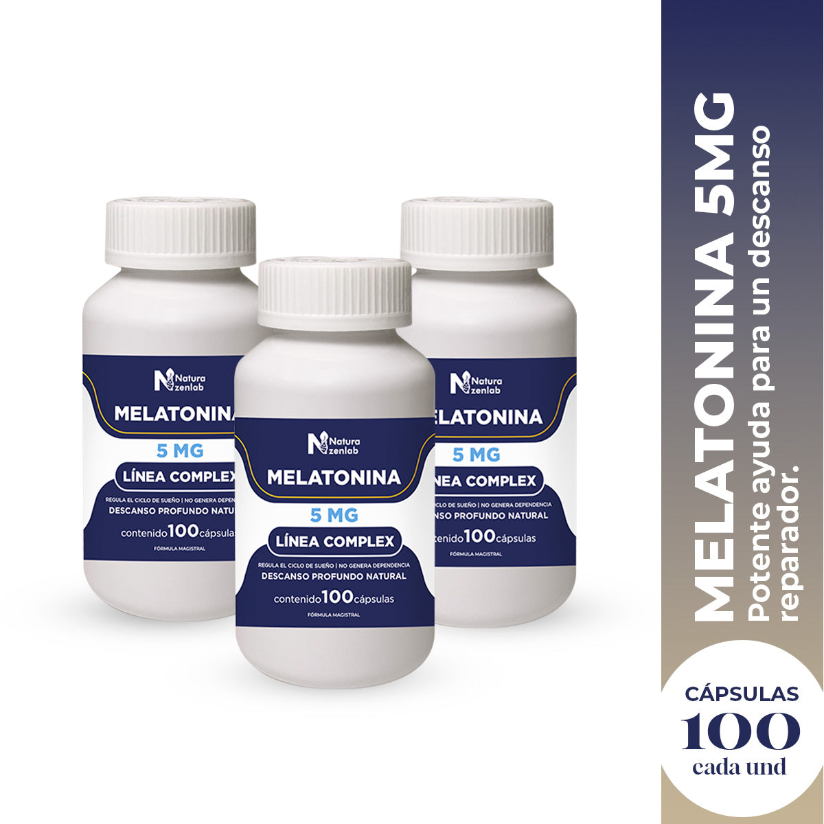 MELATONINA 5MG 100 CAPSULAS DERMO SUMAK 3 UND - 2