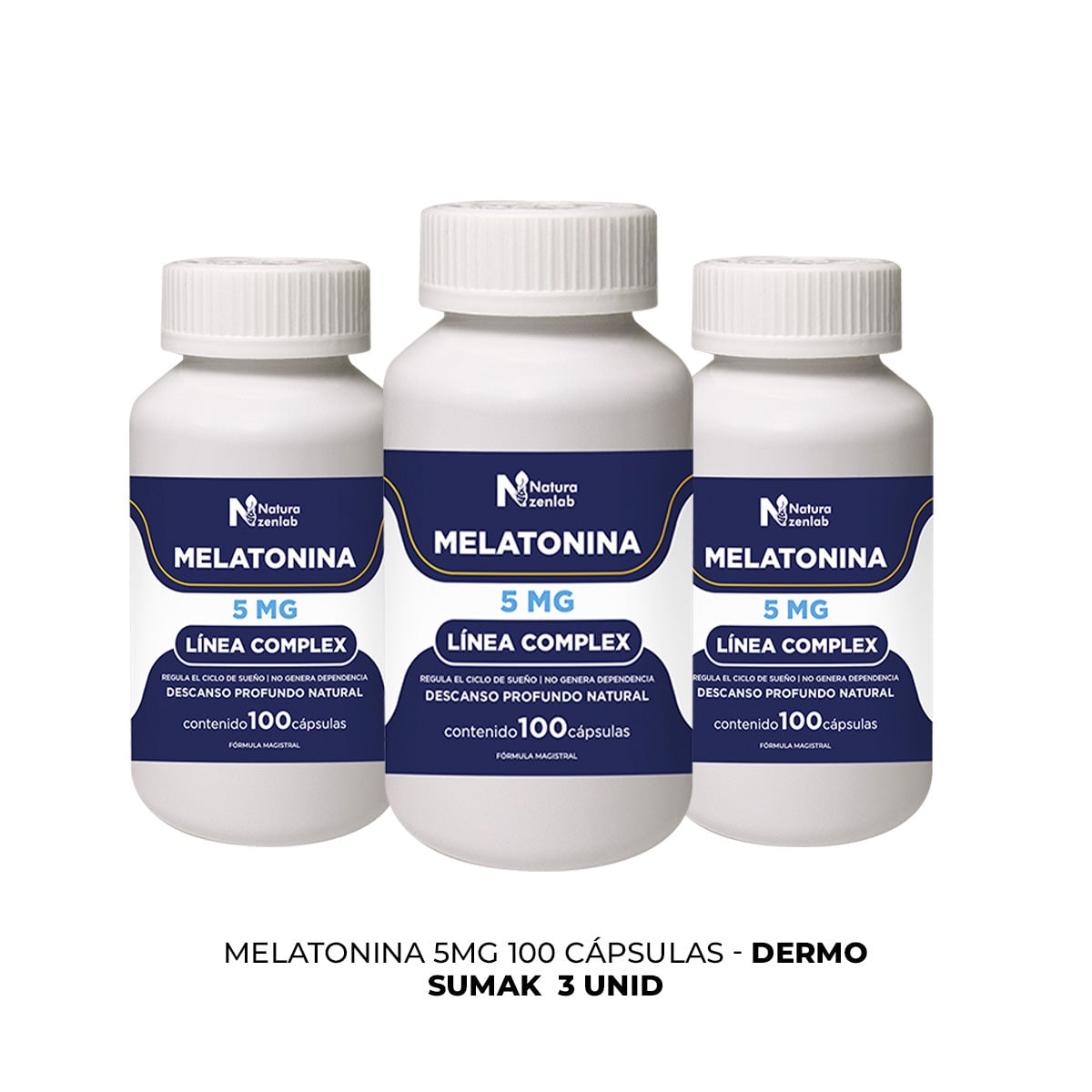 MELATONINA 5MG 100 CAPSULAS DERMO SUMAK 3 UND - 3