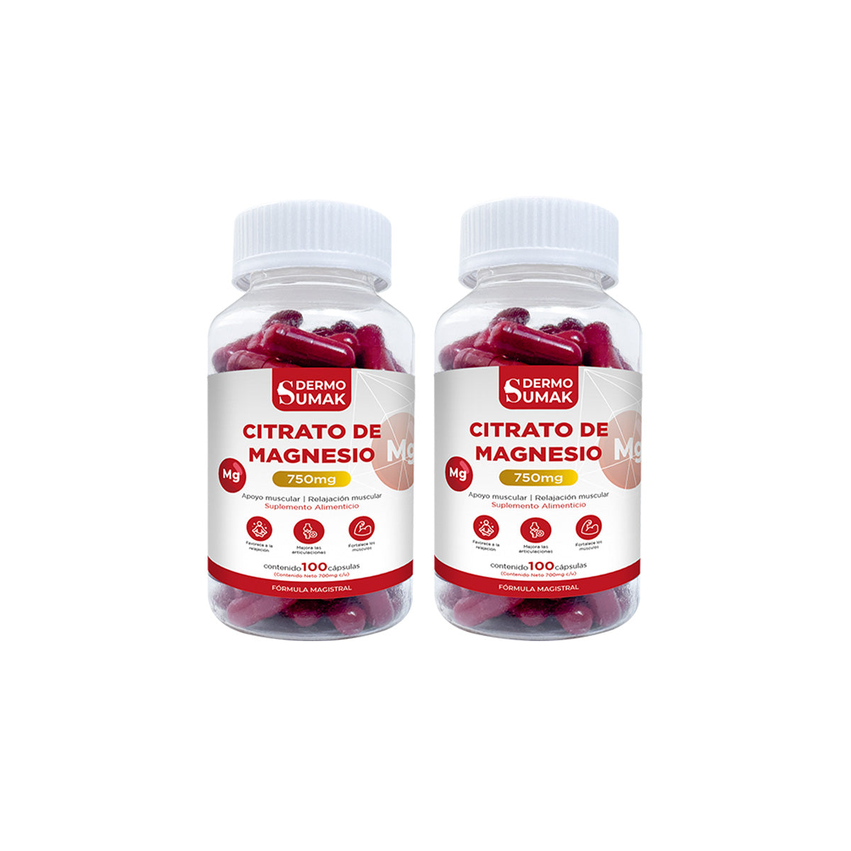 CITRATO DE MAGNESIO 100 CAPSULAS DERMO SUMAK 2 UND - 1