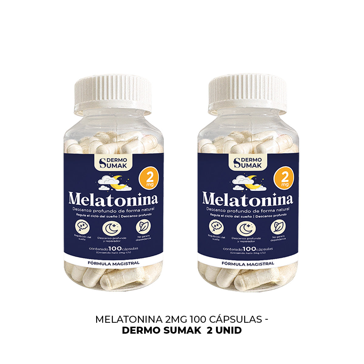 MELATONINA 2MG 100 CAPSULAS DERMO SUMAK 2 UND - 3