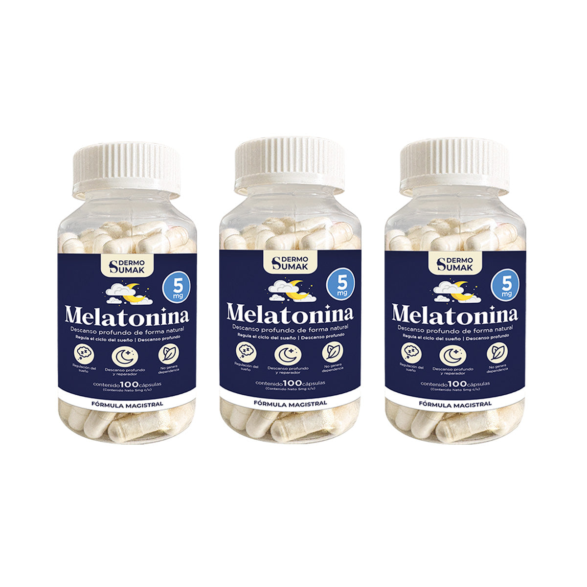 MELATONINA 5MG 100 CAPSULAS DERMO SUMAK 3 UND - 1