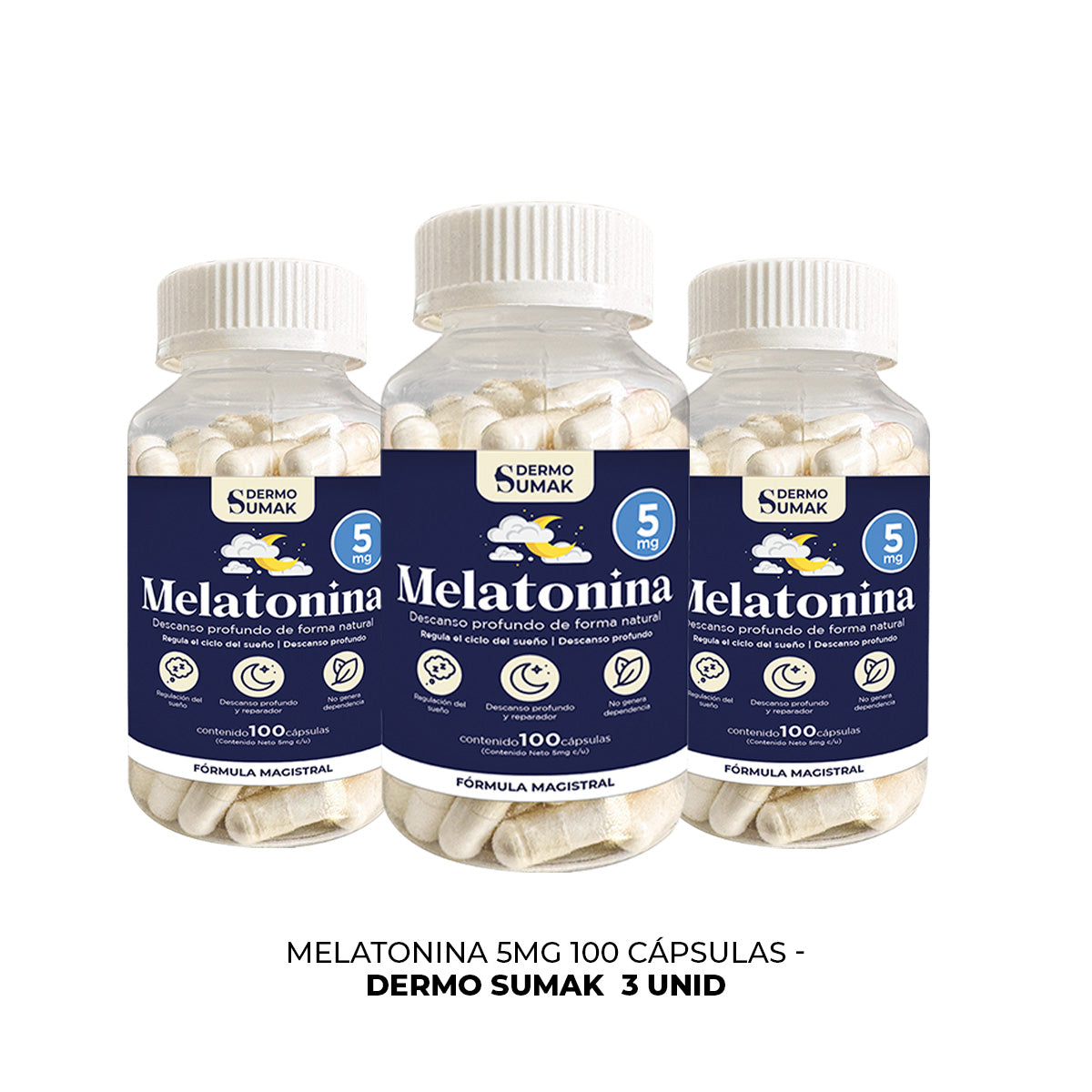 MELATONINA 5MG 100 CAPSULAS DERMO SUMAK 3 UND - 3