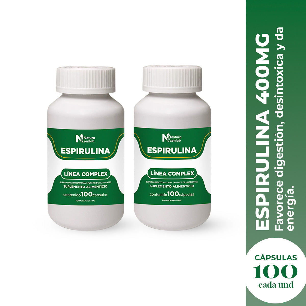 ESPIRULINA SUPERALIMENTO NATURAL 100 CAPS DERMO SUMAK 2 UND - 2